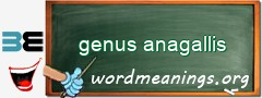 WordMeaning blackboard for genus anagallis